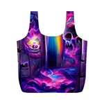 Purple Drawing Digital Art Full Print Recycle Bag (M) Front
