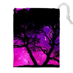 Tree Men Space Universe Surreal Drawstring Pouch (5xl) by Amaryn4rt