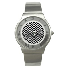 Background Pattern Geometric Stainless Steel Watch by Amaryn4rt