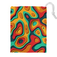 Paper Cut Abstract Pattern Drawstring Pouch (5xl) by Amaryn4rt