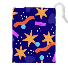 Star Abstract Pattern Wallpaper Drawstring Pouch (5xl) by Amaryn4rt