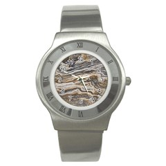 Texture Marble Abstract Pattern Stainless Steel Watch by Amaryn4rt