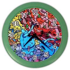 Graffiti-wall-mural-painting-arts Color Wall Clock by Simbadda