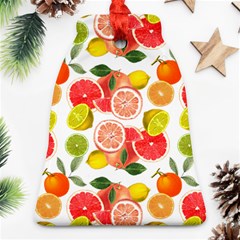 Citrus Fruit Seamless Pattern Bell Ornament (two Sides) by Wegoenart