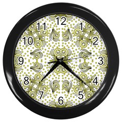 Background Pattern Texture Design Wall Clock (black) by Wegoenart