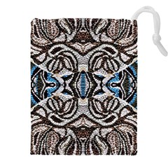 Embroidered Symmetry Drawstring Pouch (4xl) by kaleidomarblingart