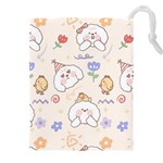 Chicken Dog Flower Sun Pattern Drawstring Pouch (4XL) Front