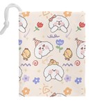 Chicken Dog Flower Sun Pattern Drawstring Pouch (4XL) Back