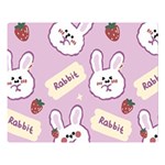 Illustration Rabbit Cartoon Background Pattern Double Sided Flano Blanket (Large)  80 x60  Blanket Front