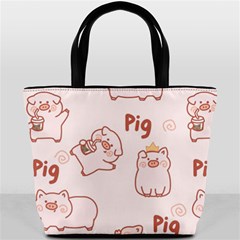 Pig Cartoon Background Pattern Bucket Bag by Sudhe