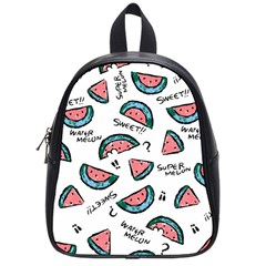 Illustration Watermelon Fruit Sweet Slicee School Bag (small) by Sudhe