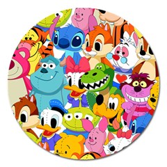 Illustration Cartoon Character Animal Cute Magnet 5  (round) by Sudhe