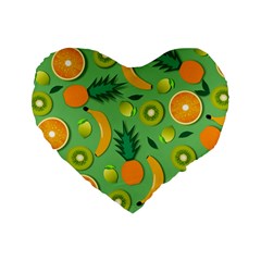 Fruit Tropical Pattern Design Art Standard 16  Premium Heart Shape Cushions by danenraven