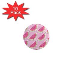 Pink Melon Wayermelon Pattern Food Fruit Melon 1  Mini Magnet (10 Pack)  by Ravend