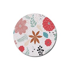 Nature Flora Background Wallpaper Rubber Coaster (round) by Ravend