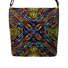 Mosaic Pattern Background Flap Closure Messenger Bag (l) by Ravend