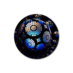 Illustration Tech Galaxy Robot Bot Science Rubber Round Coaster (4 Pack) by danenraven