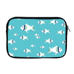 Blue Fish Pattern Apple Macbook Pro 17  Zipper Case by danenraven