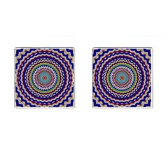Kaleidoscope Geometric Circles Cufflinks (square) by danenraven