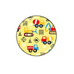 Seamless Pattern Vector Industrial Vehicle Cartoon Hat Clip Ball Marker by Jancukart