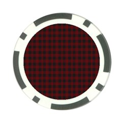 Black Red Small Plaids Poker Chip Card Guard by ConteMonfrey