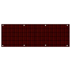 Dark Red Small Plaids Lines Banner And Sign 9  X 3  by ConteMonfrey