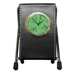 Green Nature Pattern Pen Holder Desk Clock by Wegoenart