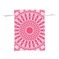 Mandala Pink Abstract Lightweight Drawstring Pouch (m) by Wegoenart