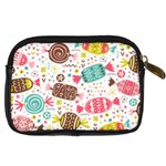 Candy Background Cartoon Digital Camera Leather Case Back