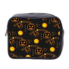 Halloween Background Pattern Mini Toiletries Bag (two Sides) by Ravend