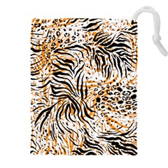 Tiger Pattern Background Drawstring Pouch (5xl) by danenraven