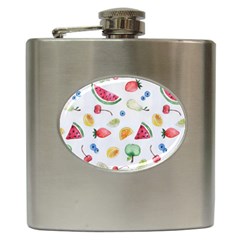 Fruit Summer Vitamin Watercolor Hip Flask (6 Oz) by Wegoenart