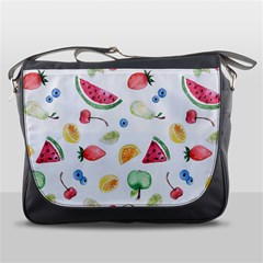 Fruit Summer Vitamin Watercolor Messenger Bag by Wegoenart