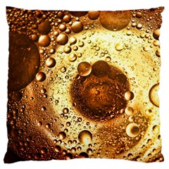 Olive Oil Bubbles Gold Oil Food Large Cushion Case (one Side) by Wegoenart