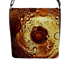 Olive Oil Bubbles Gold Oil Food Flap Closure Messenger Bag (l) by Wegoenart