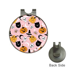 Pumpkin Cat Pattern Skull Hat Clips With Golf Markers by Wegoenart