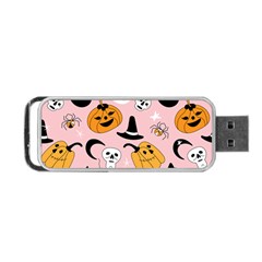 Pumpkin Cat Pattern Skull Portable Usb Flash (two Sides) by Wegoenart