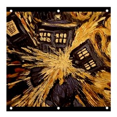 Brown And Black Abstract Painting Doctor Who Tardis Vincent Van Gogh Banner And Sign 4  X 4  by danenraven