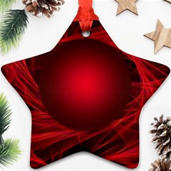 Red Abstract Scratched Doodle Grease Ornament (star) by Wegoenart