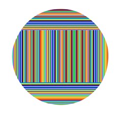 Abstract Stripe Pattern Rainbow Mini Round Pill Box by Wegoenart