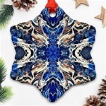 Gold on cobalt Snowflake Ornament (Two Sides) Back