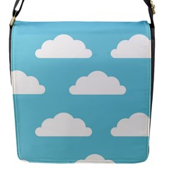 Clouds Blue Pattern Flap Closure Messenger Bag (s) by ConteMonfrey