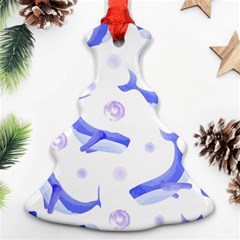 Whale Fish Sea Pattern Mammal Ocean Christmas Tree Ornament (two Sides) by Ravend