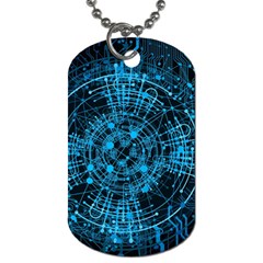 Network Circuit Board Trace Dog Tag (two Sides) by Ravend