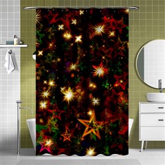 Christmas Xmas Stars Star Advent Background Shower Curtain 48  X 72  (small)  by Ravend