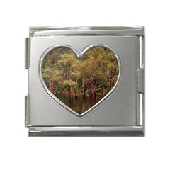 Landscape Jungle Reflection Nature Mega Link Heart Italian Charm (18mm) by Wegoenart