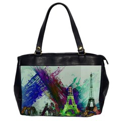 Eiffel Tower Paris France Europe Oversize Office Handbag (2 Sides) by Wegoenart