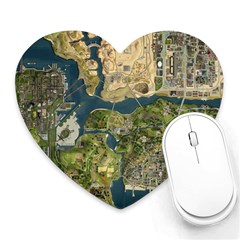 Map Illustration Grand Theft Auto Heart Mousepad by danenraven