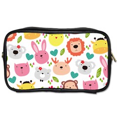 Cute Animals Cartoon Seamless Background Toiletries Bag (two Sides) by danenraven