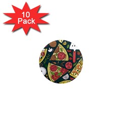 Vector Seamless Pizza Slice Pattern Hand Drawn Pizza Illustration Great Pizzeria Menu Background 1  Mini Magnet (10 Pack)  by Ravend